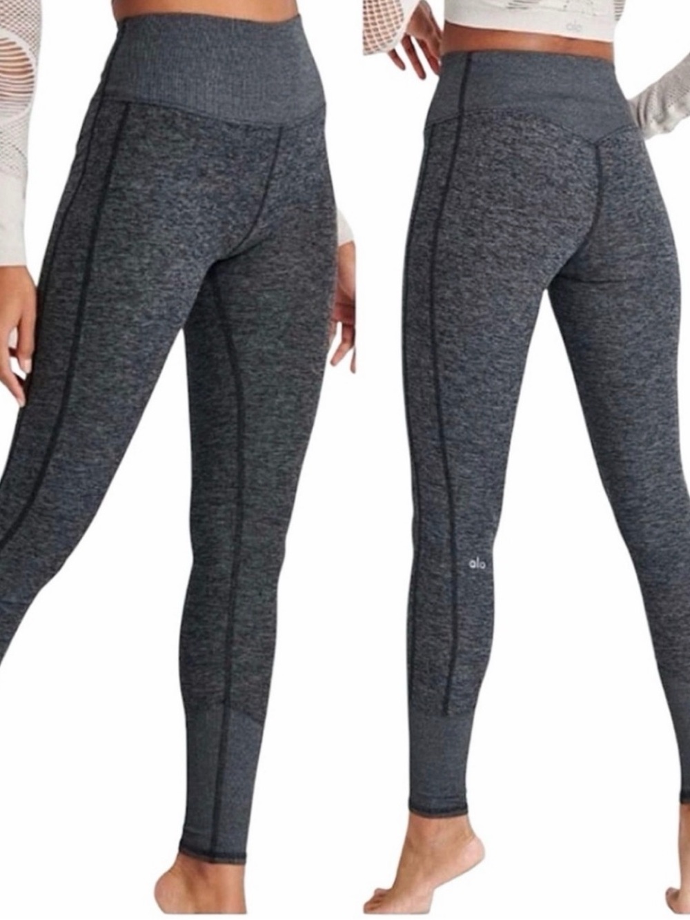Alo Yoga High-Waist Alosoft Leggings Charcoal Heather M 25”